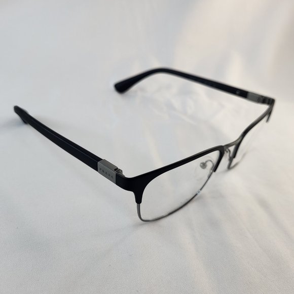 Prada PR 54TV 1BO1O1 Rx-able Men's Eyeglasses Matte Black Made in Italy NEW - Picture 2 of 7